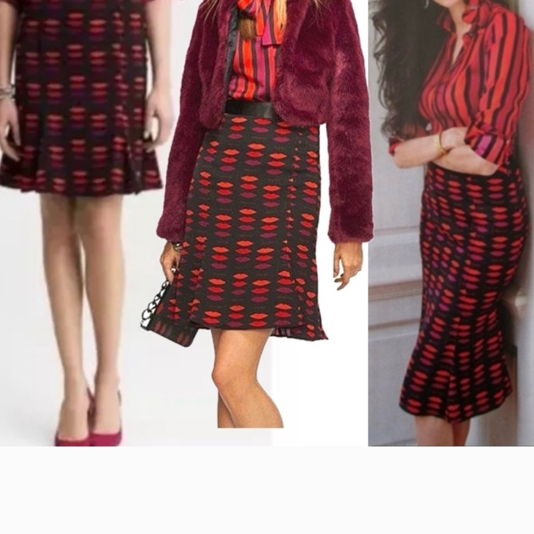 Stylish Red And Black Women's Skirt